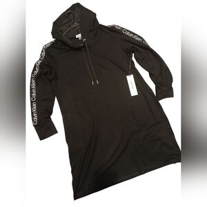 Calvin Klein Black Logo Sleeve Dress